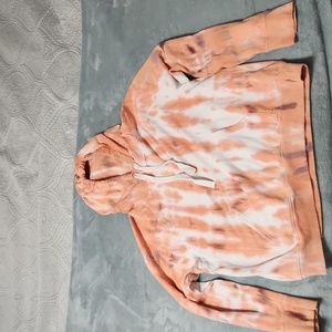 Old Navy girls orange and white hoodie size medium